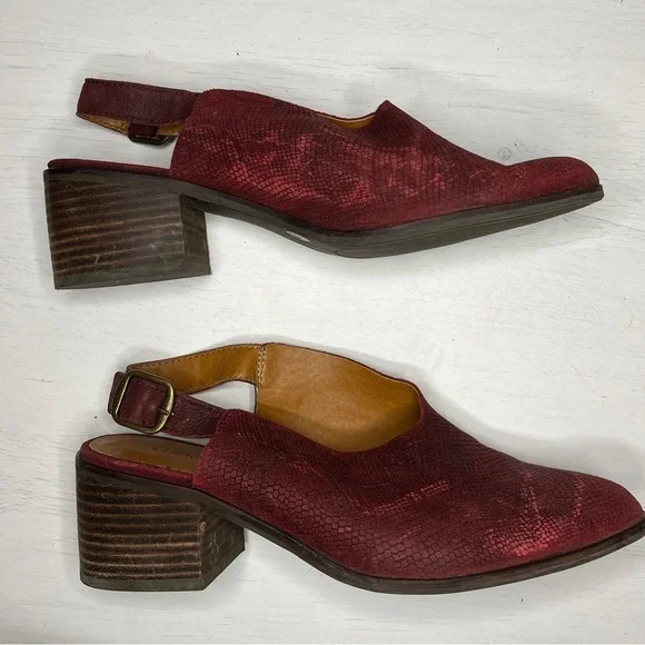 Lucky Brand Lideton Snakeskin Leather Slingback Mules 9.5M - Picture 9 of 11